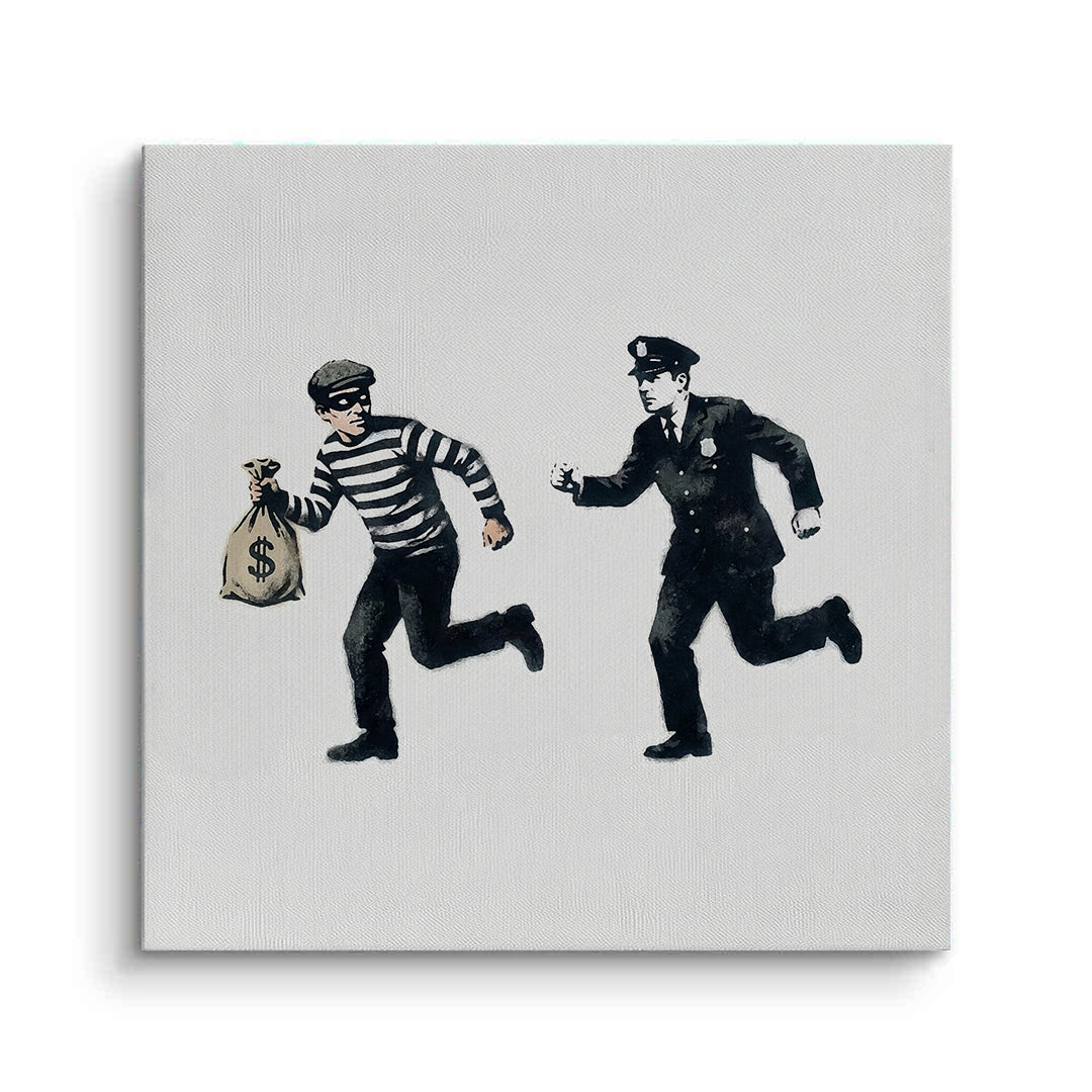 2Cops and Robbers Street Art - Canvas