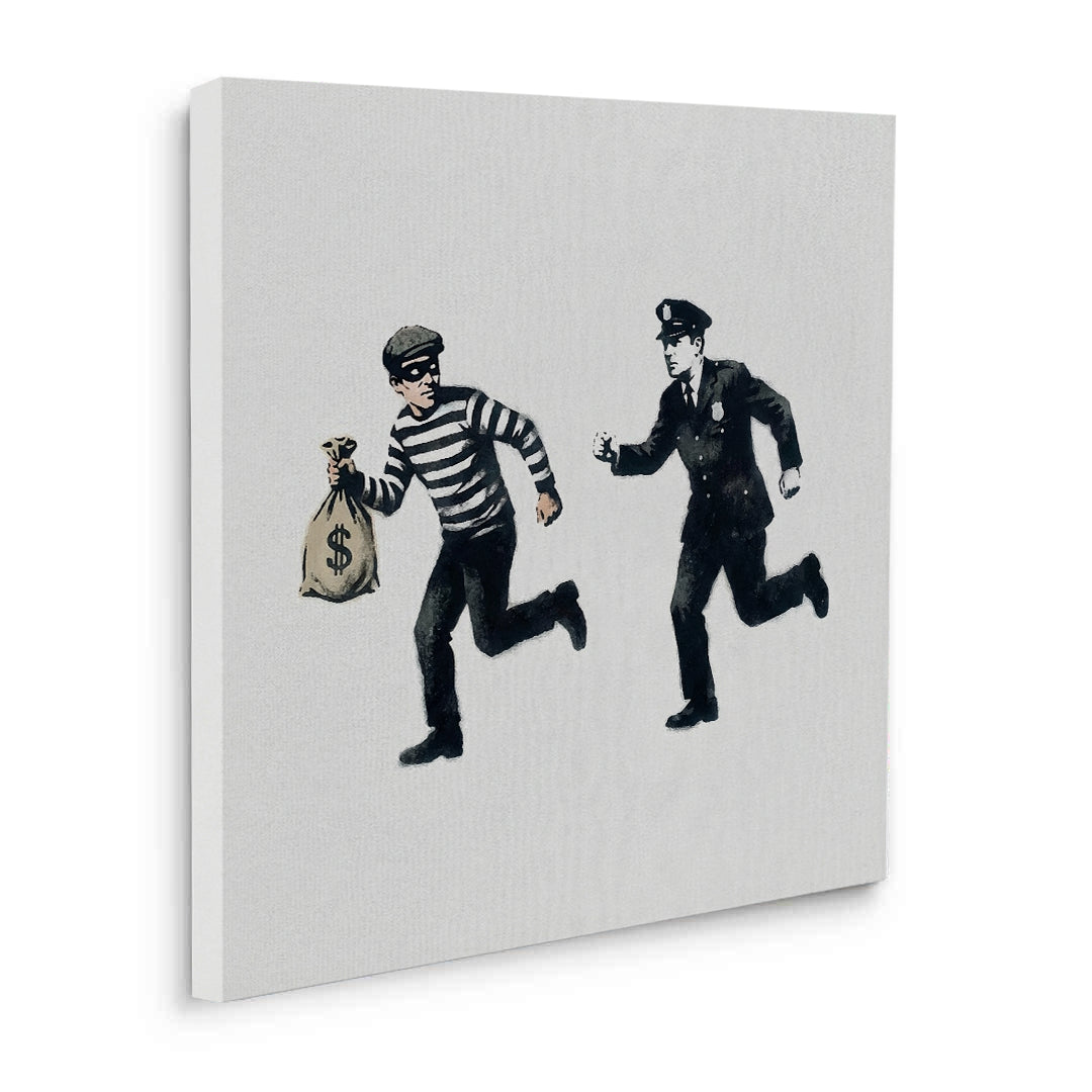 2Cops and Robbers Street Art - Canvas