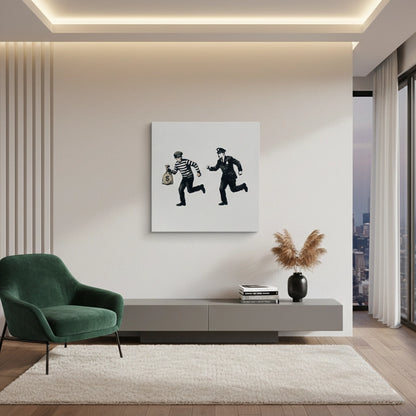 Cops and Robbers Street Art - Canvas