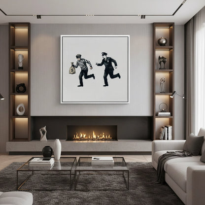 Cops and Robbers Street Art - Canvas