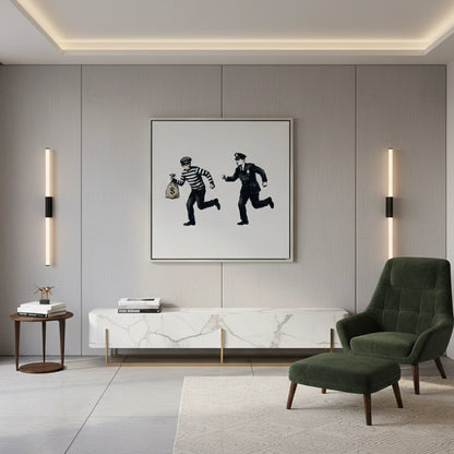 Cops and Robbers Street Art - Canvas