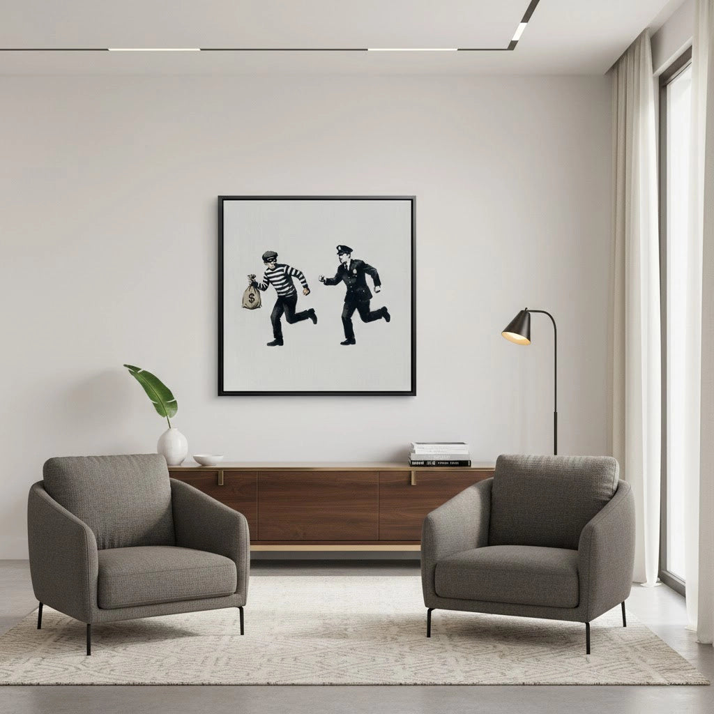 2Cops and Robbers Street Art - Canvas