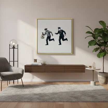 Cops and Robbers Street Art - Canvas