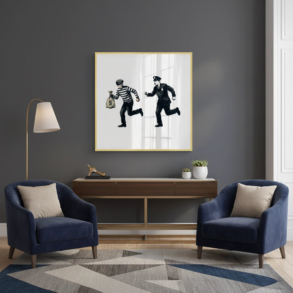 2Cops and Robbers Street Art - Fine Art