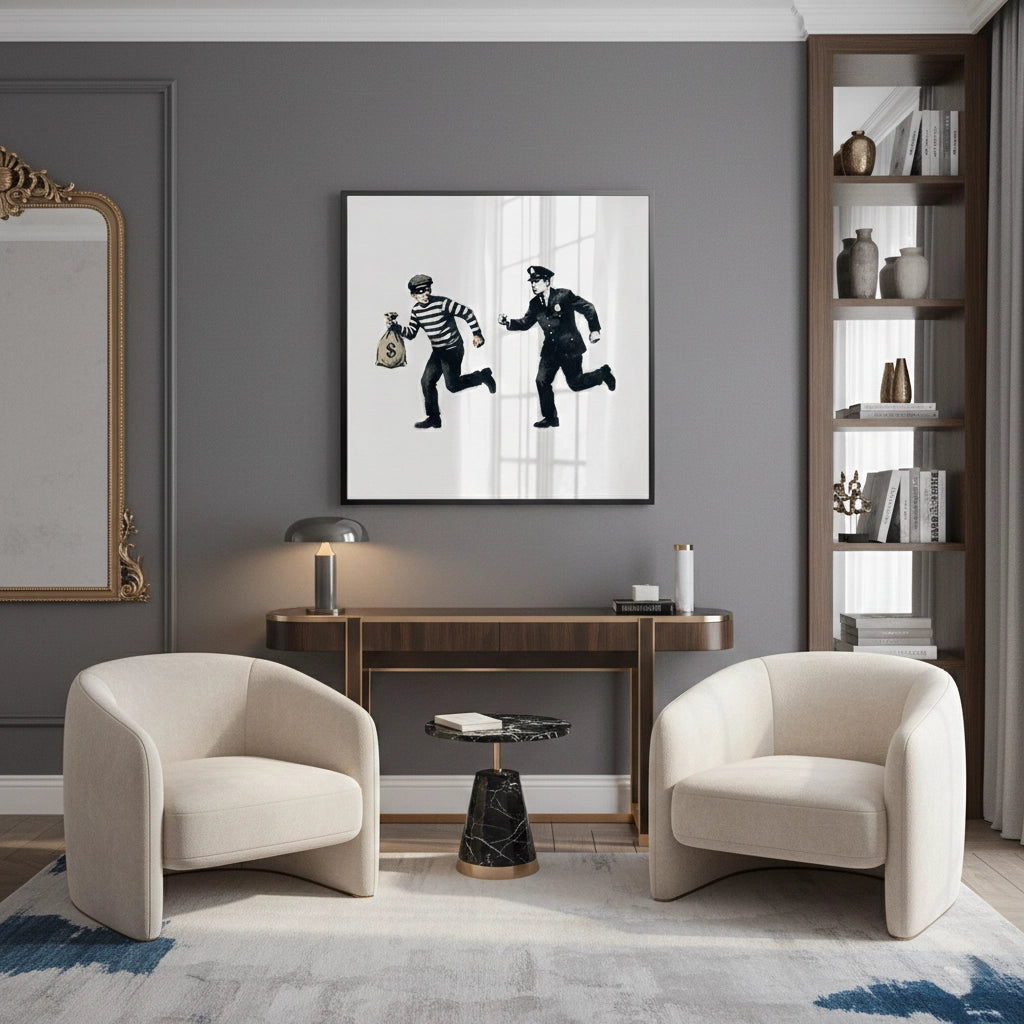 2Cops and Robbers Street Art - Fine Art