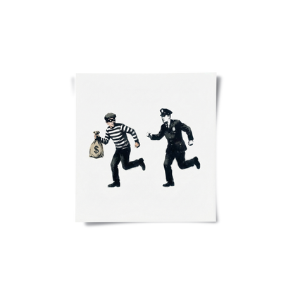 Cops and Robbers Street Art - Poster