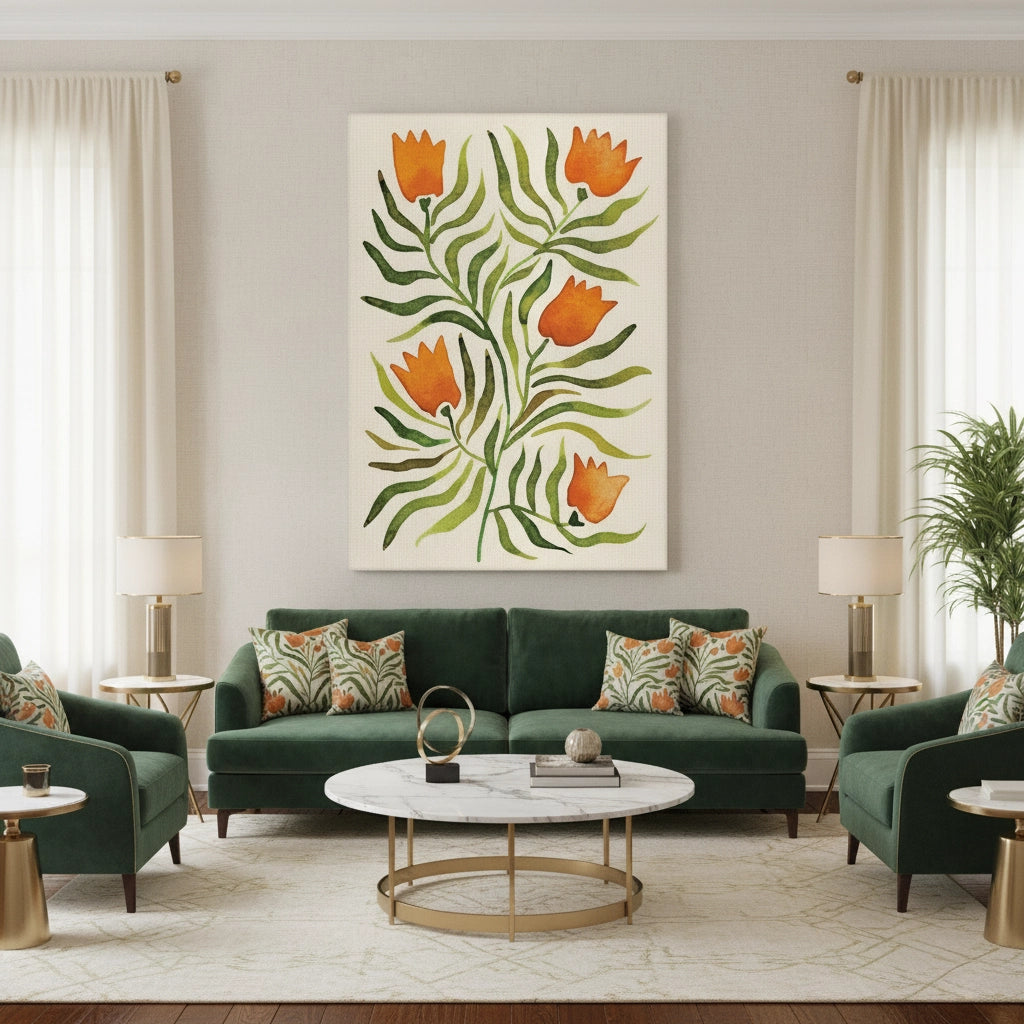 Coral Tulip - Canvas - Jasmineart.ae