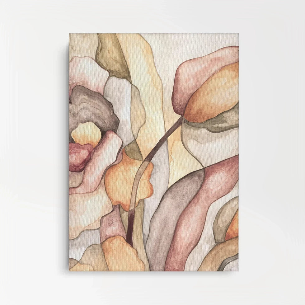2Minimalist Organic Fluid Shapes Abstract - Canvas