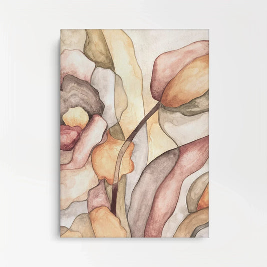 Minimalist Organic Fluid Shapes Abstract - Canvas
