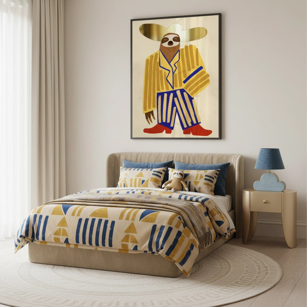 2Cowboy Hat Sloth - Fine Art