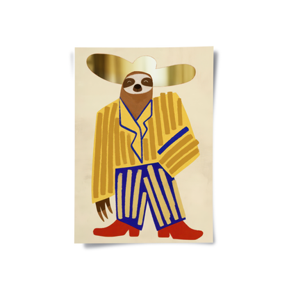 Cowboy Hat Sloth - Poster