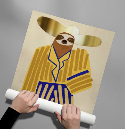 Cowboy Hat Sloth - Poster