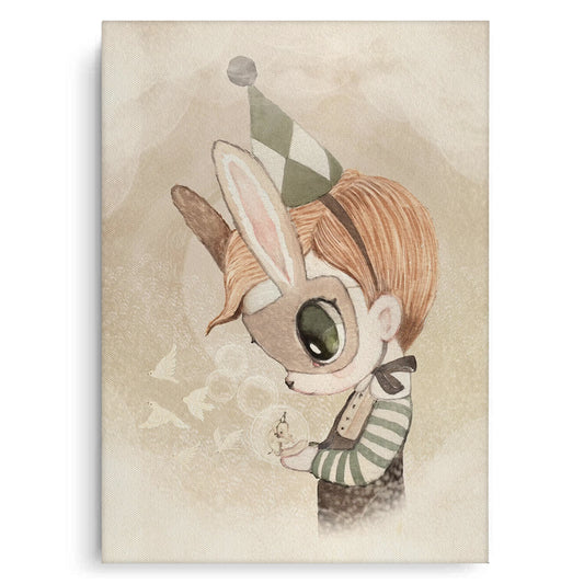 Cute Child in Rabbit Costume - Canvas
