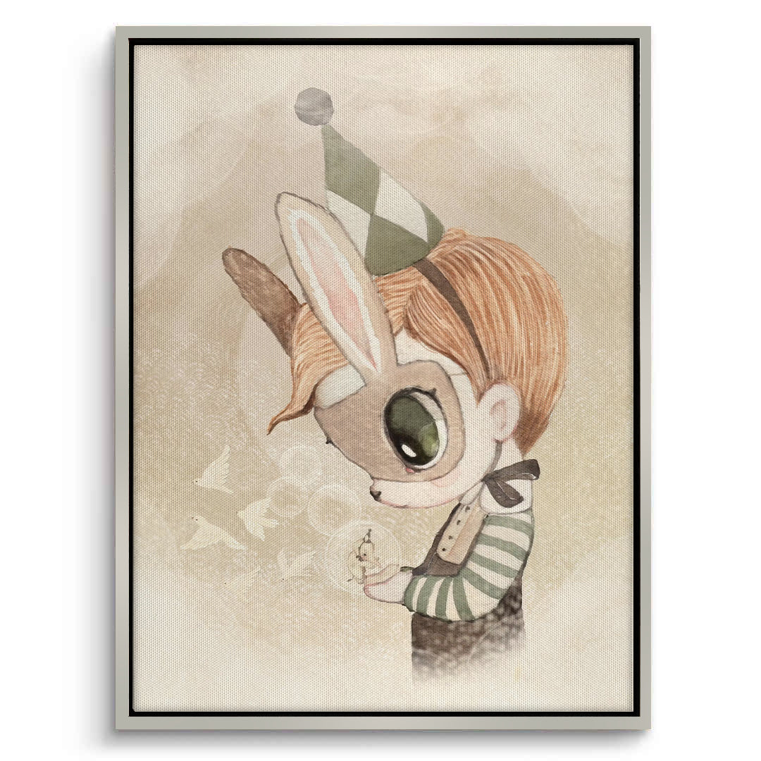 2Cute Child in Rabbit Costume - Canvas