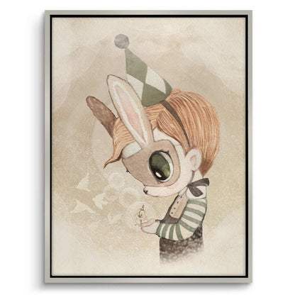 Cute Child in Rabbit Costume - Canvas