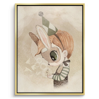 Cute Child in Rabbit Costume - Canvas