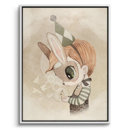 Cute Child in Rabbit Costume - Canvas