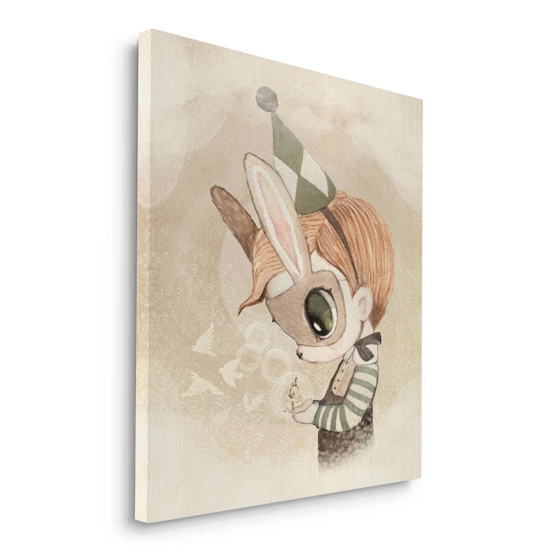 2Cute Child in Rabbit Costume - Canvas