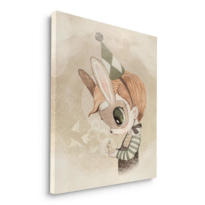 Cute Child in Rabbit Costume - Canvas