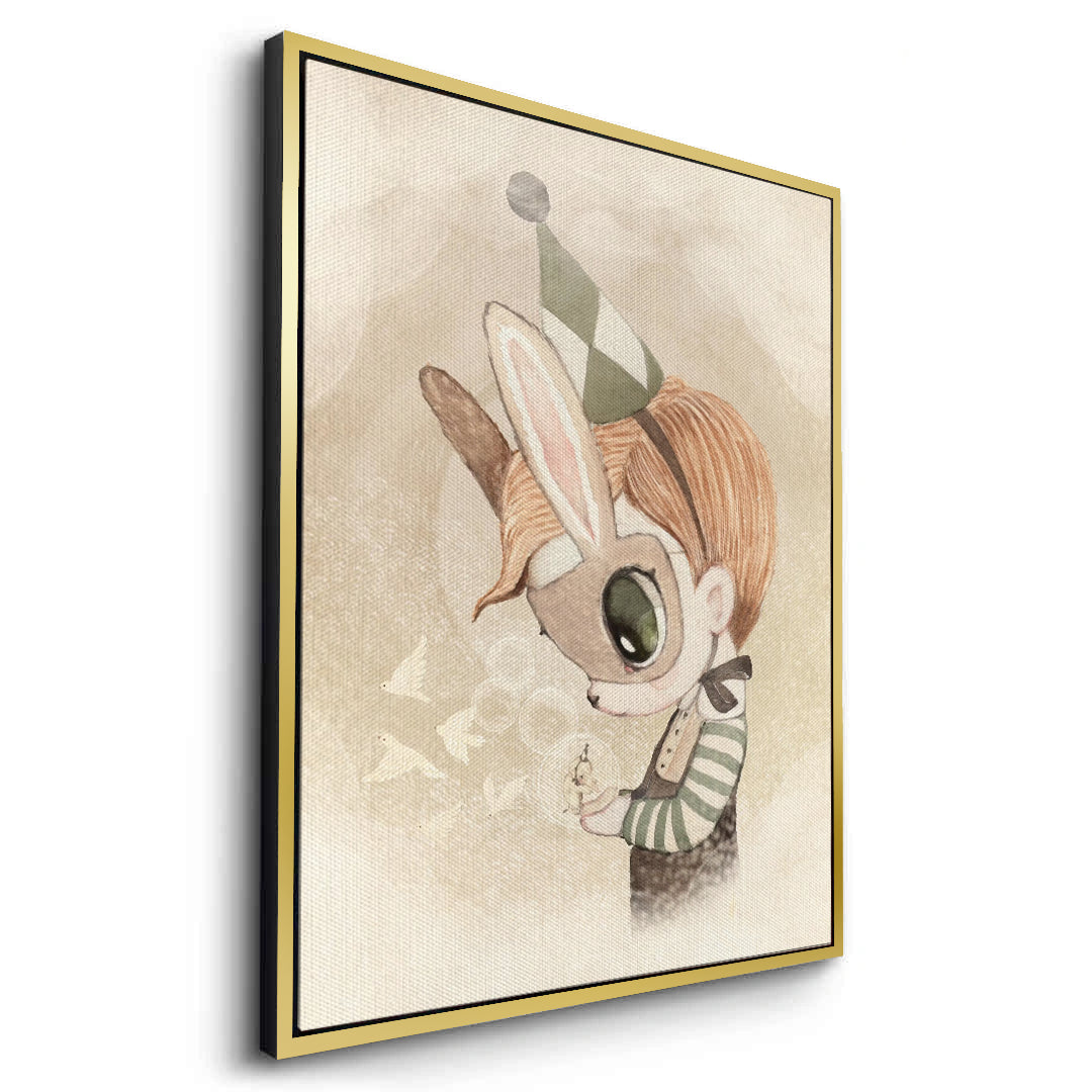 2Cute Child in Rabbit Costume - Canvas