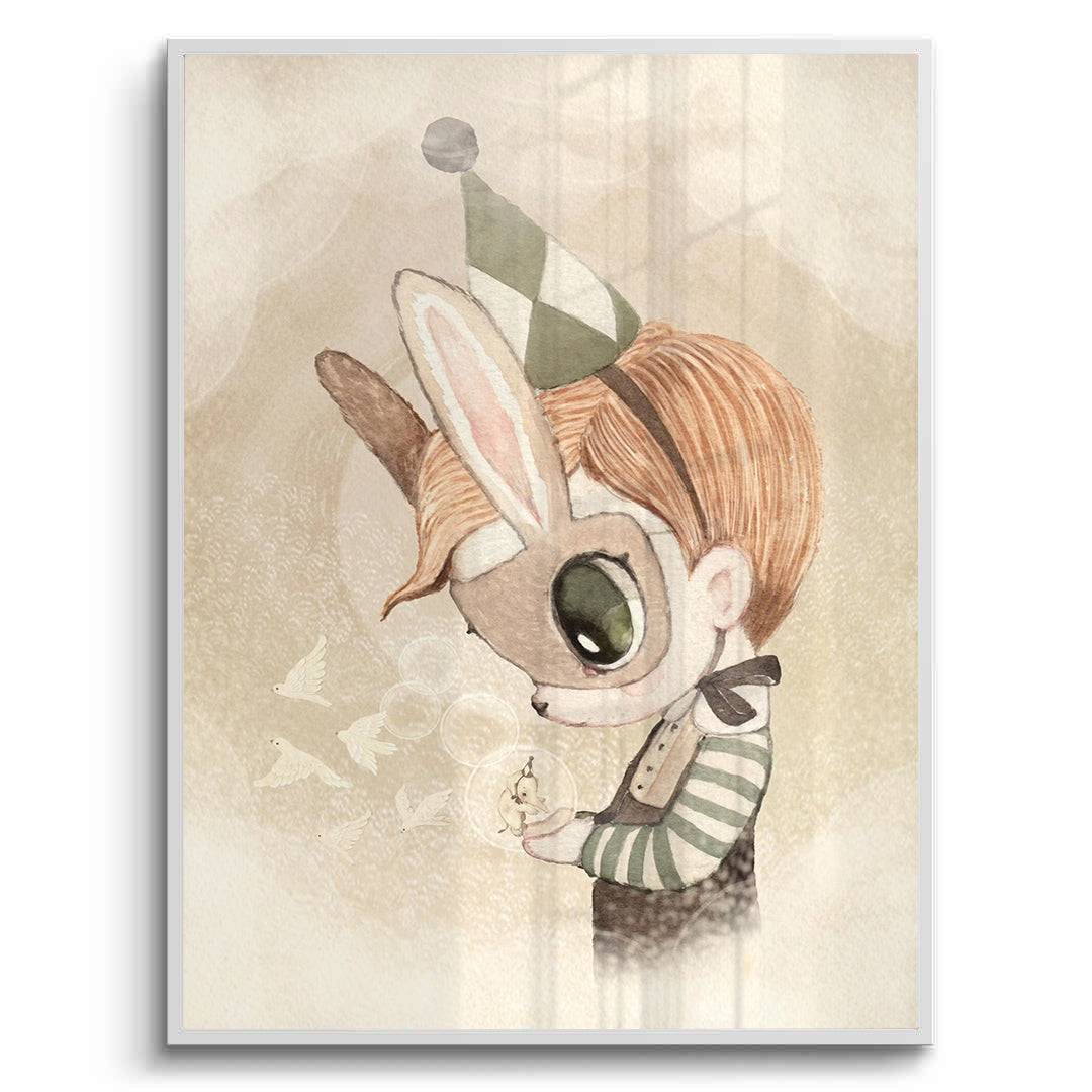 2Cute Child in Rabbit Costume - Fine Art