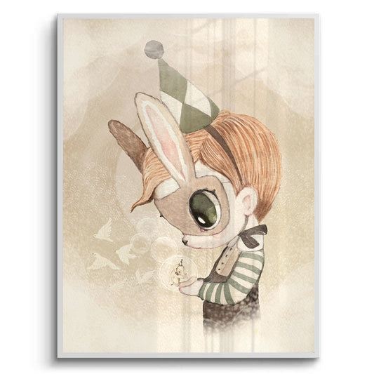 Cute Child in Rabbit Costume - Fine Art