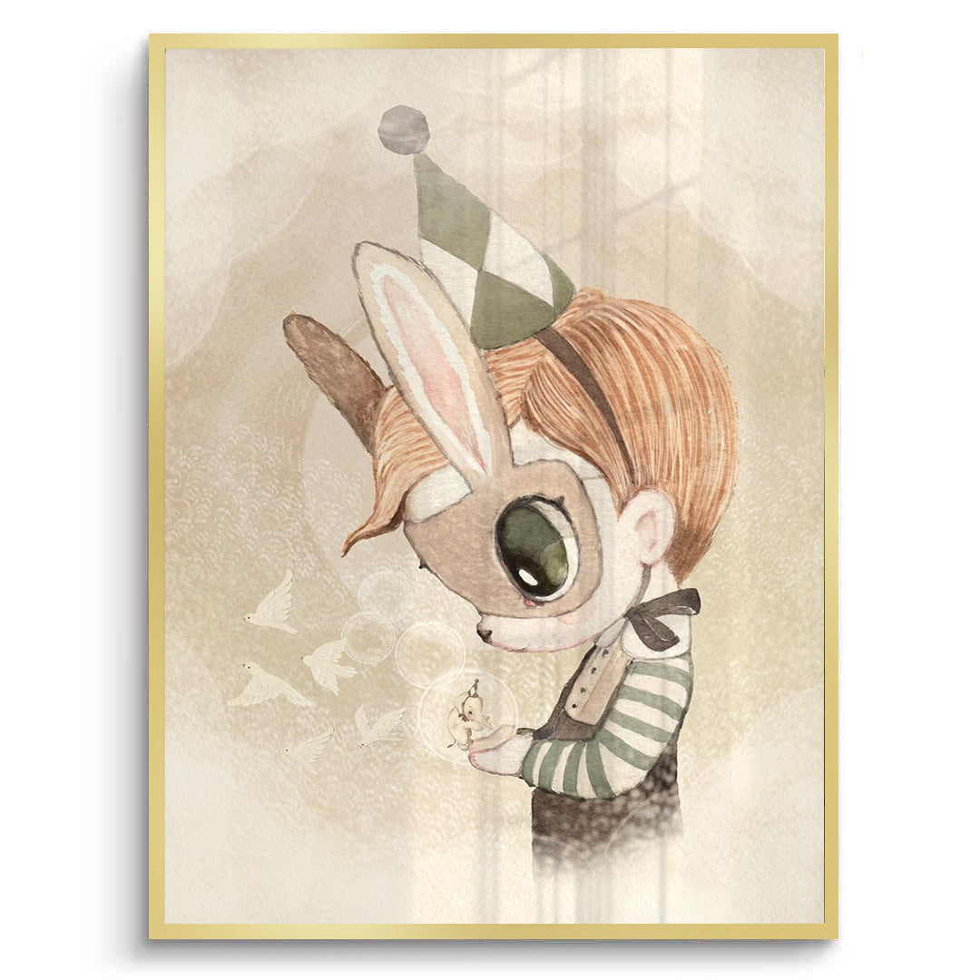 2Cute Child in Rabbit Costume - Fine Art