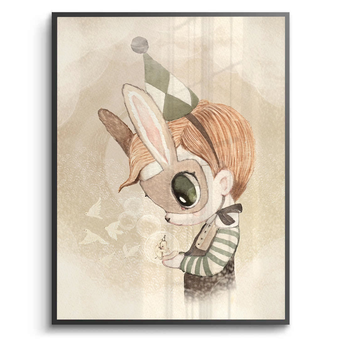 2Cute Child in Rabbit Costume - Fine Art