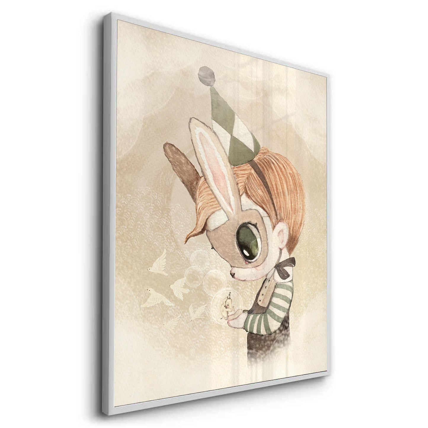 2Cute Child in Rabbit Costume - Fine Art