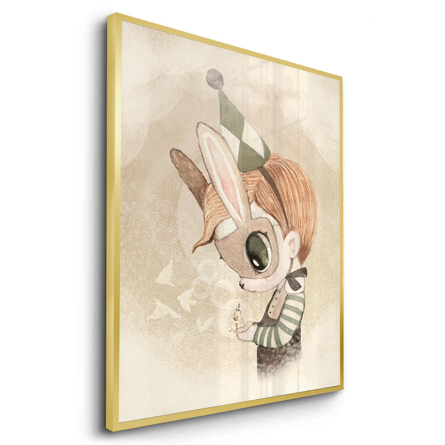 2Cute Child in Rabbit Costume - Fine Art