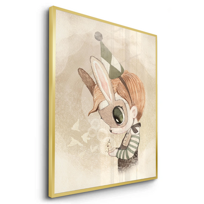 Cute Child in Rabbit Costume - Fine Art