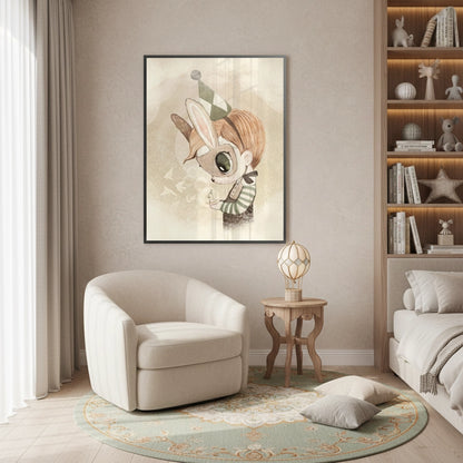 Cute Child in Rabbit Costume - Fine Art