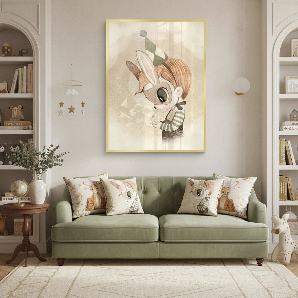 2Cute Child in Rabbit Costume - Fine Art