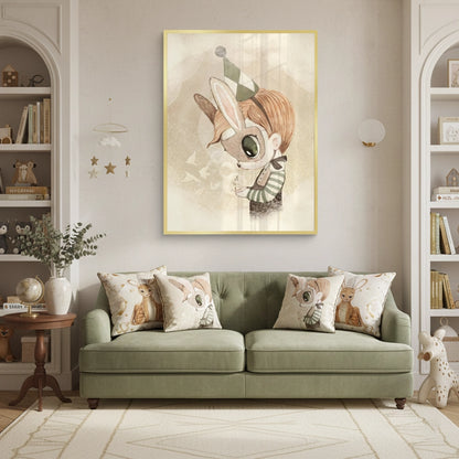 Cute Child in Rabbit Costume - Fine Art