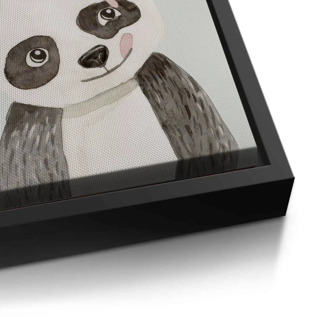 2Cute Panda with Gold Unicorn - Canvas