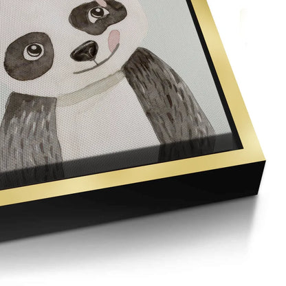 Cute Panda with Gold Unicorn - Canvas