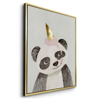 Cute Panda with Gold Unicorn - Canvas
