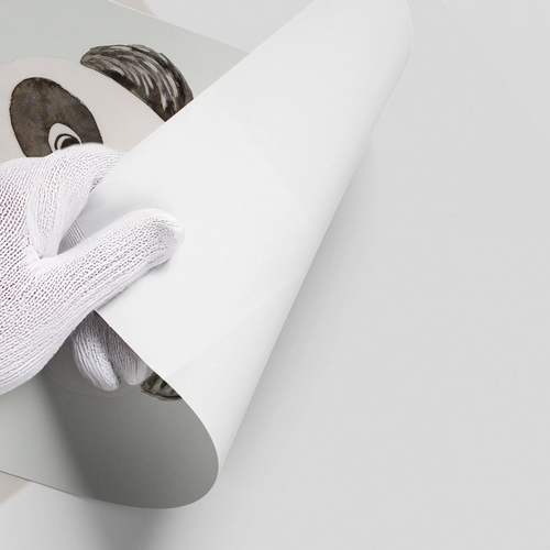 Cute Panda with Gold Unicorn - Poster