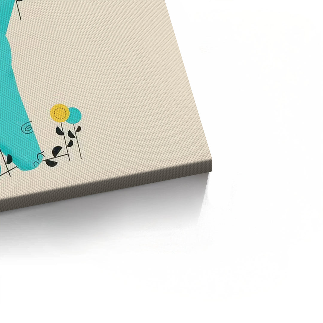 2Cute Safari Friends Giving Flower - Canvas