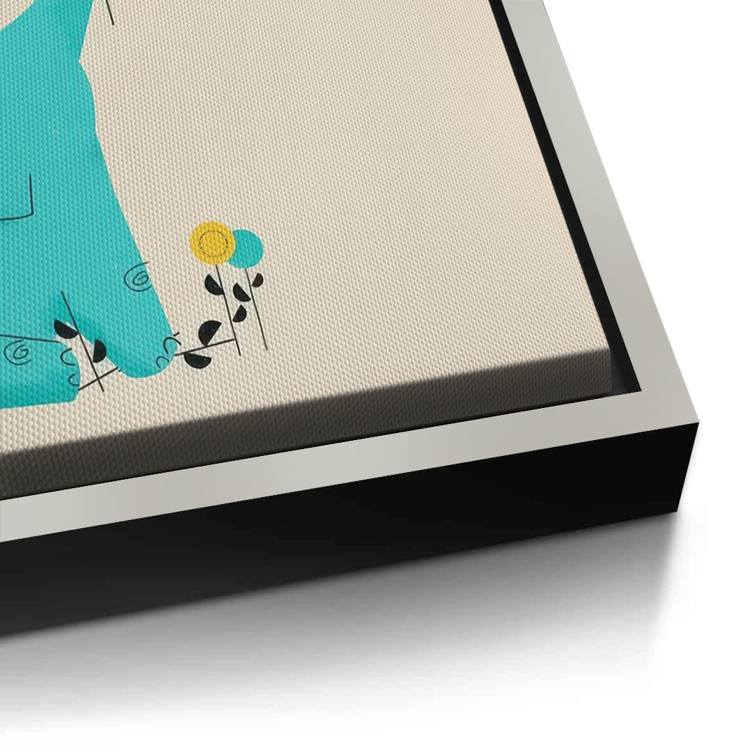 2Cute Safari Friends Giving Flower - Canvas