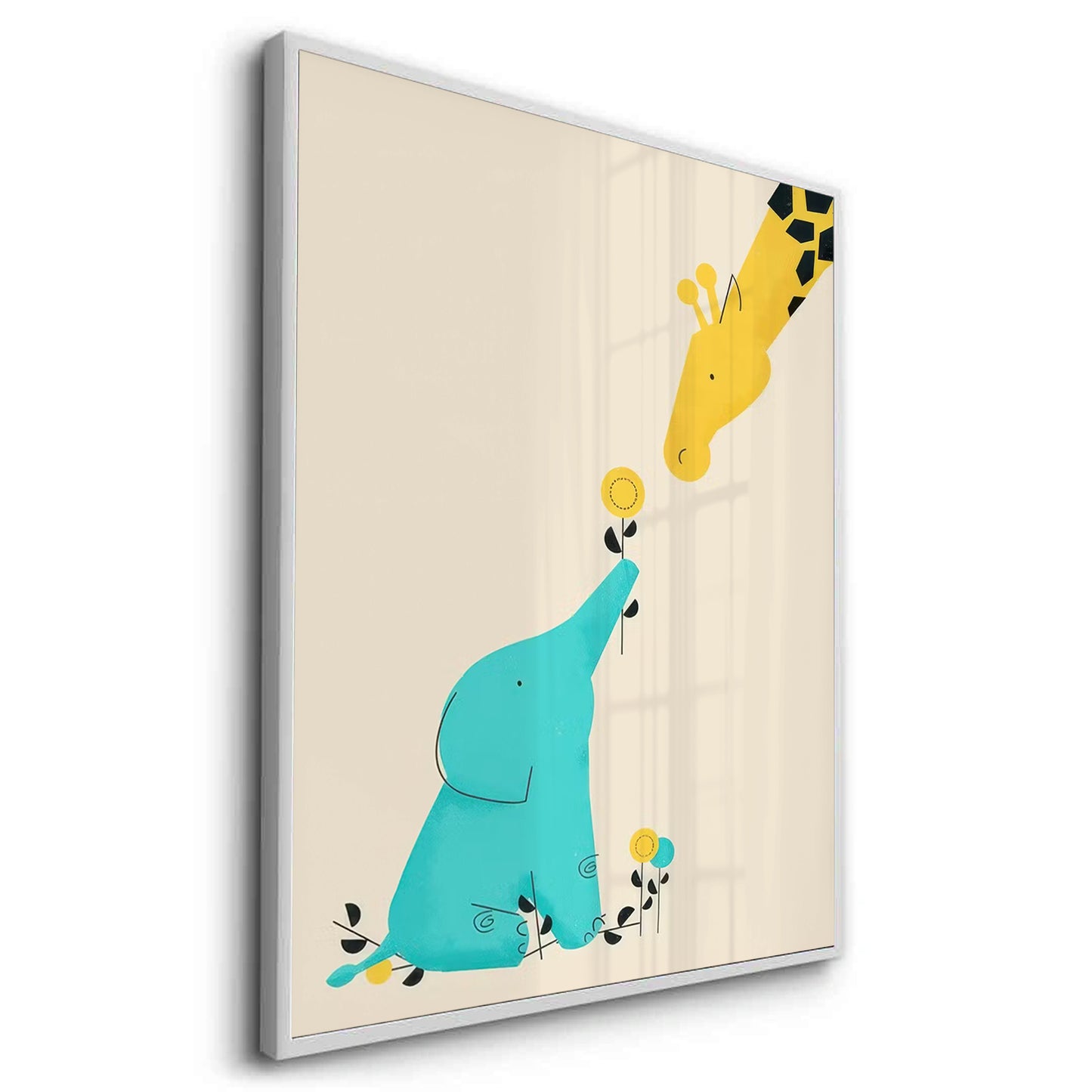 2Cute Safari Friends Giving Flower - Fine Art