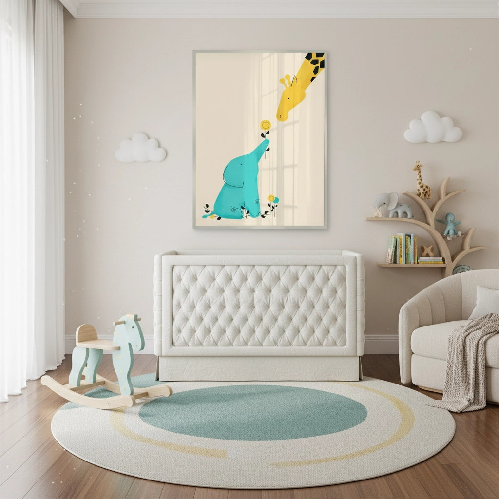 2Cute Safari Friends Giving Flower - Fine Art