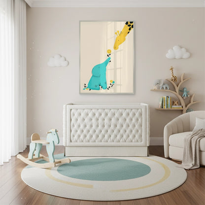 Cute Safari Friends Giving Flower - Fine Art