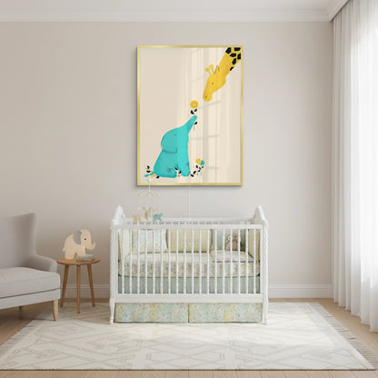 Cute Safari Friends Giving Flower - Fine Art