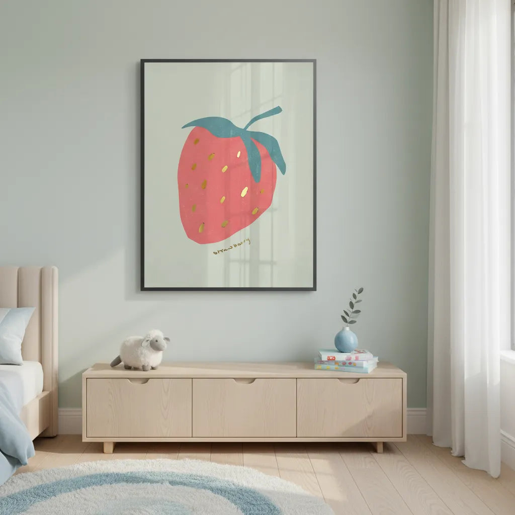 Cute Strawberry - Fine Art - Jasmineart.ae