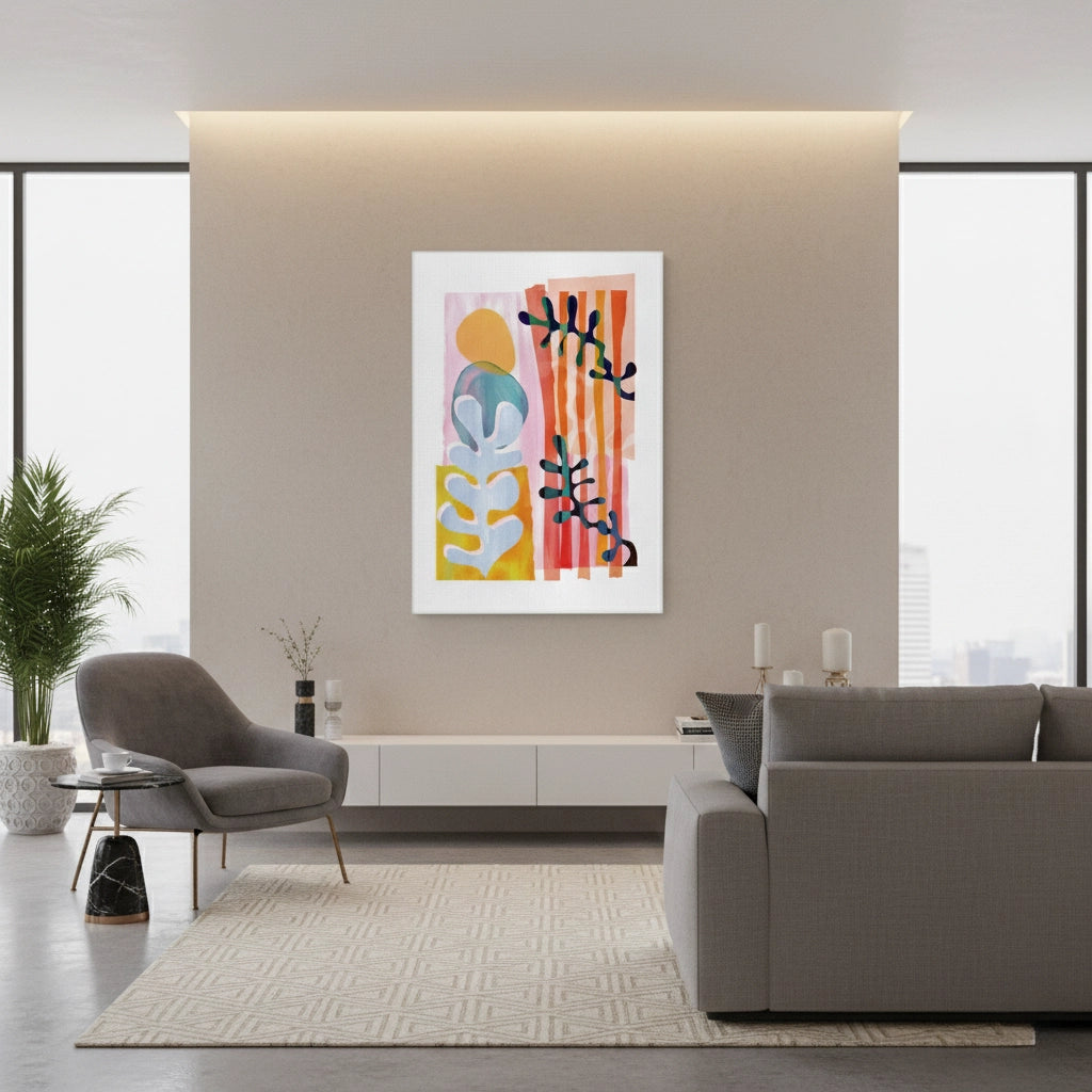 Danish Pastel Aesthetic Abstract - Canvas