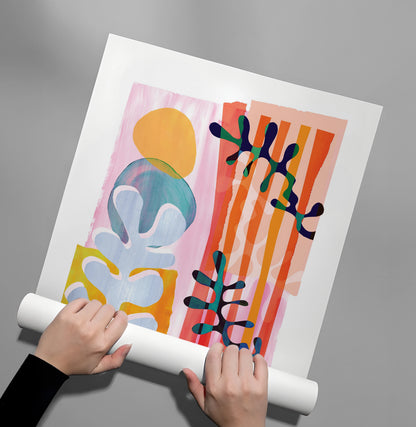 Danish Pastel Aesthetic Abstract - Poster