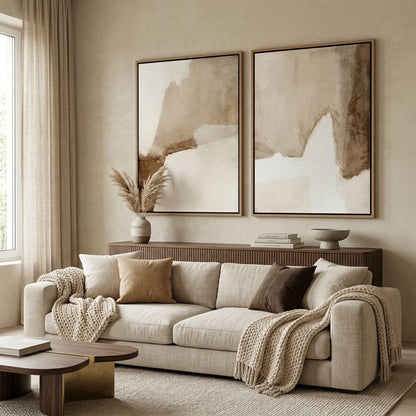 Desert Horizon Set Of 2 sophisticated minimalist luxury art for high-end UAE apartments and villas