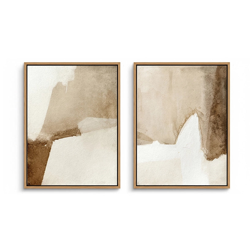 2Desert Horizon Set Of 2 minimalist luxury wall art with textured desert-inspired design for UAE homes and offices