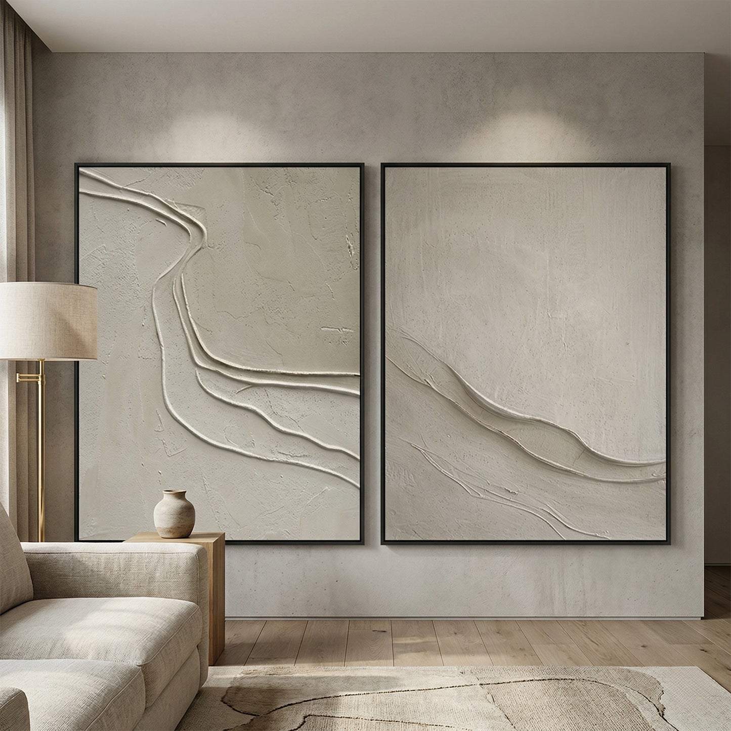 2Set of 2 Minimalist Desert Prints for Modern Arabic Living Rooms